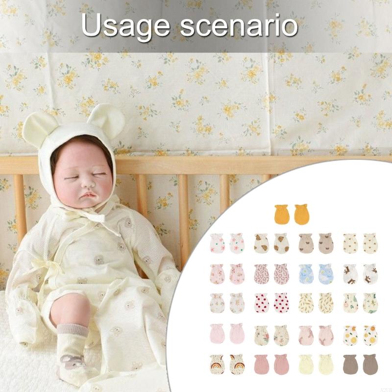 Skincare Newborn - 1 زوج حديثي الولادة القطن القفازات