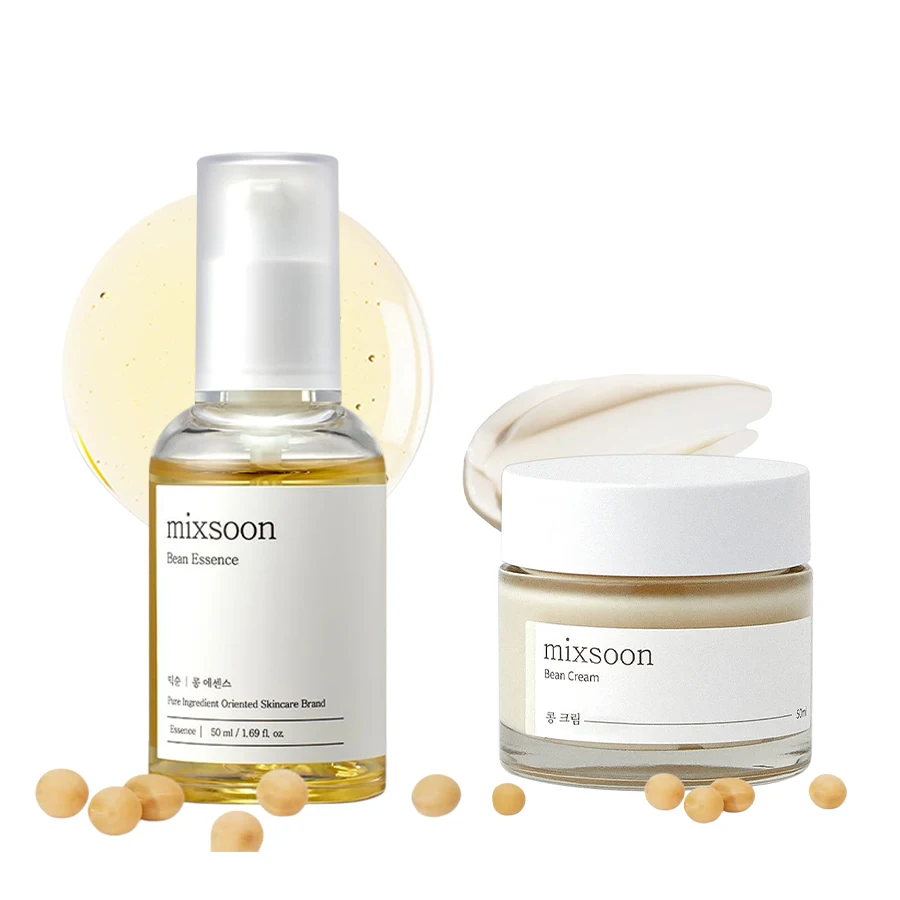 Skincare Korea - مجموعة كريم خلاصة الفاصوليا من ميكسون،